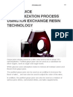 Grape Juice Decolorization Process Using Ion Exchange Resin Technology PDF