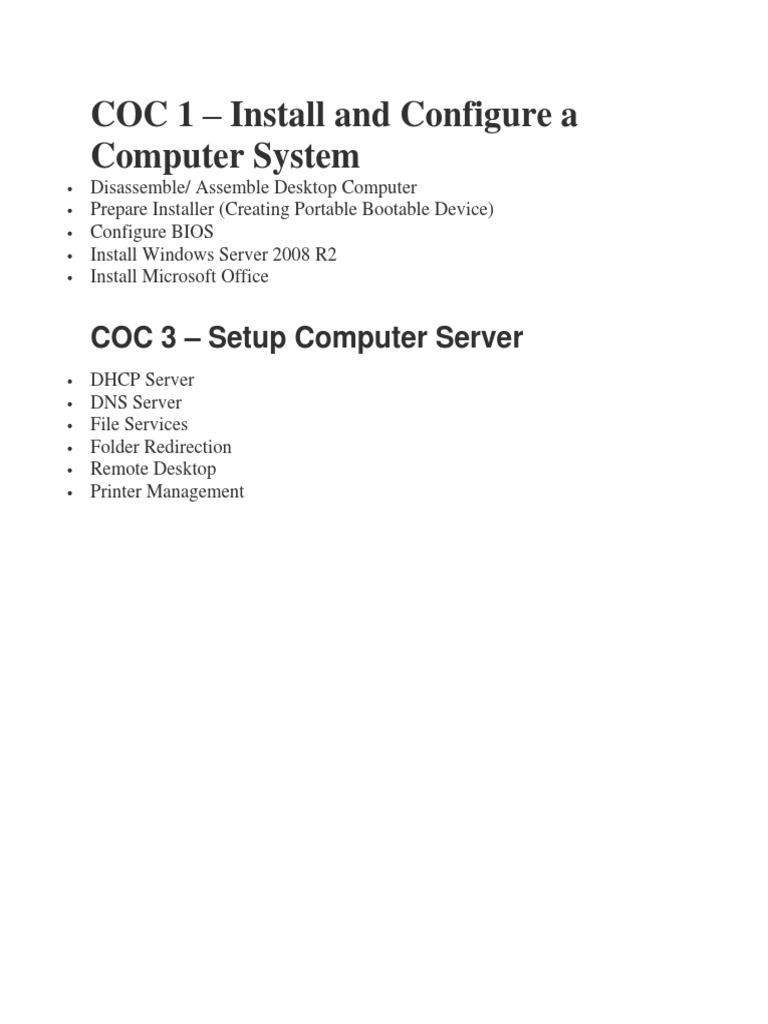 Computer System Installation & Server Setup | PDF