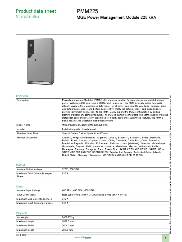 MGE Power Management Module 225 kVA | PDF | Electrical Engineering | Nature