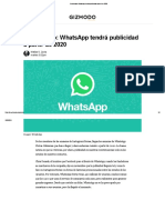 Confirmado - WhatsApp Tendrá Publicidad A Partir de 2020