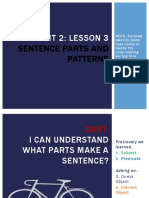 Unit 2: Lesson 3: Sentence Parts and Patterns