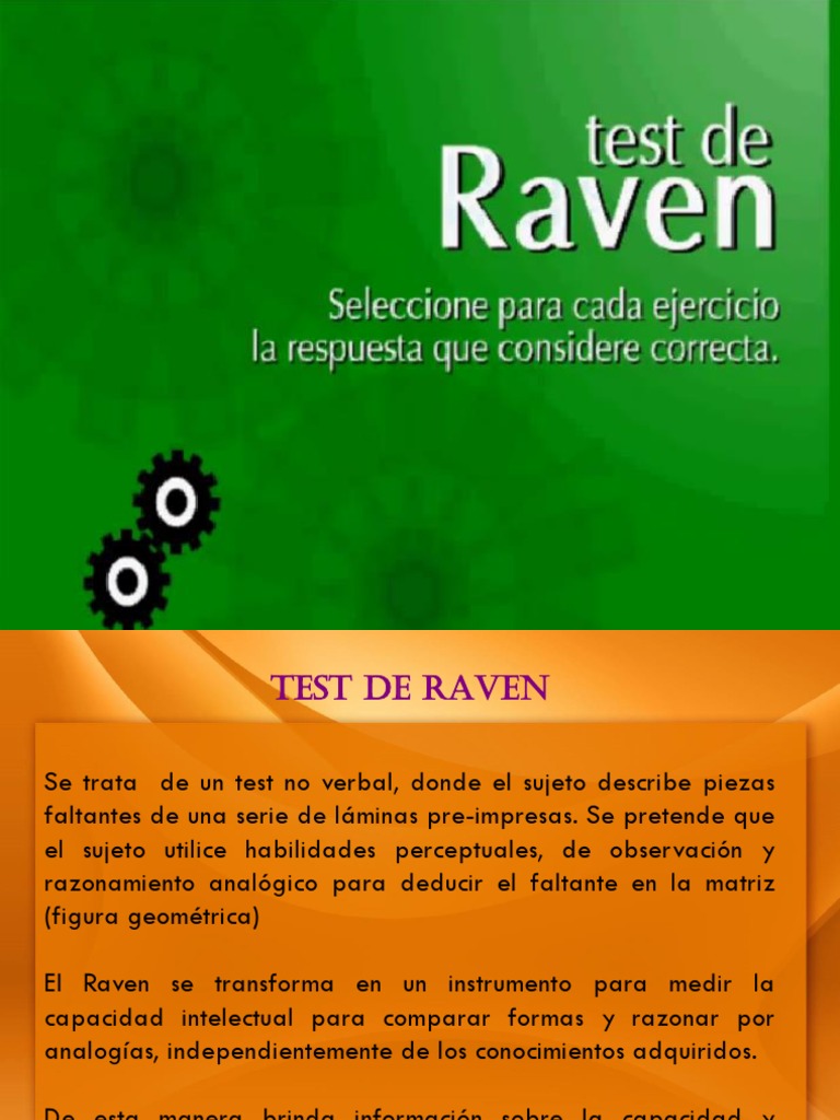Test de Raven PDF Inteligencia Psicología Aplicada