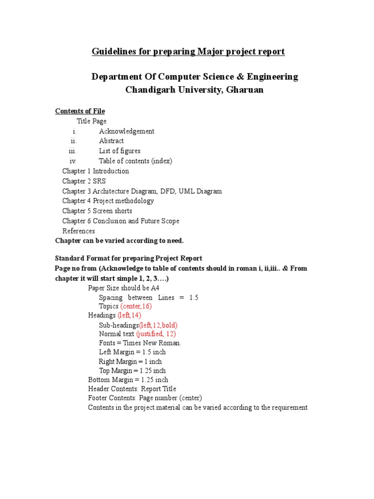 Major Project Report Guidelines | PDF | Times New Roman | Abstract ...