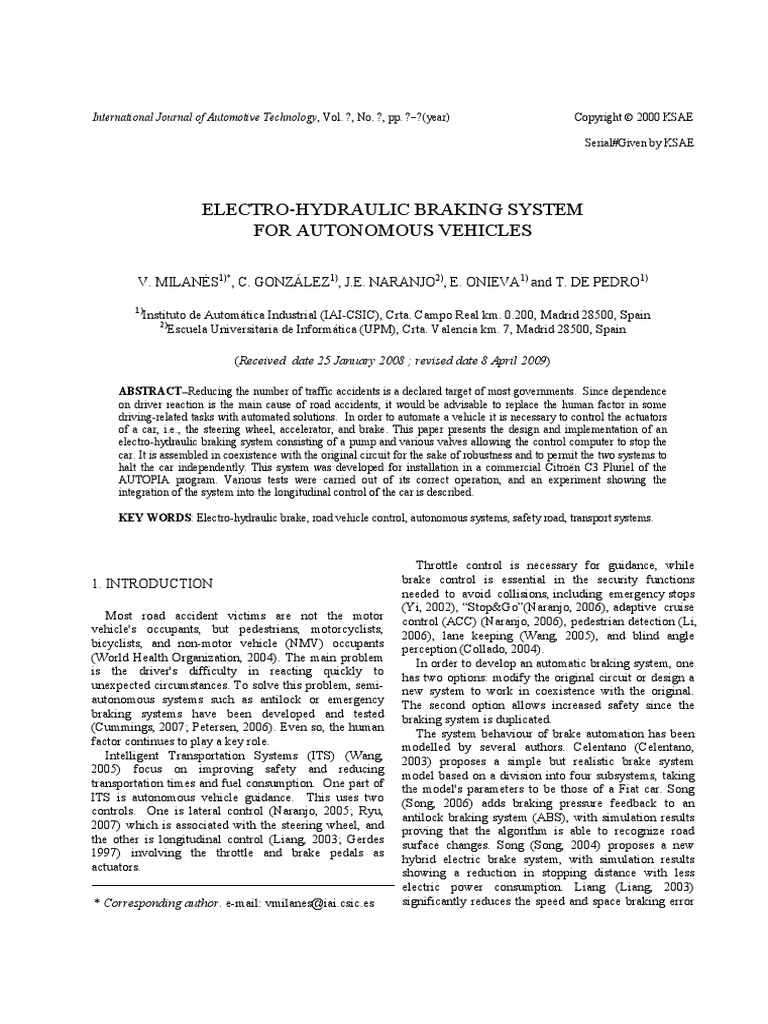 EHB For Autonomous Vehicle | PDF | Automatic Transmission | Anti Lock ...