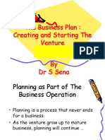 The Business Plan: Creating and Starting The Venture by DR S Sena