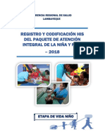 Registro y codificación PAIN niño Lambayeque 2018