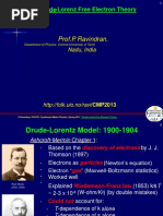 Drude LorentzFreeElectronTheorypresentation