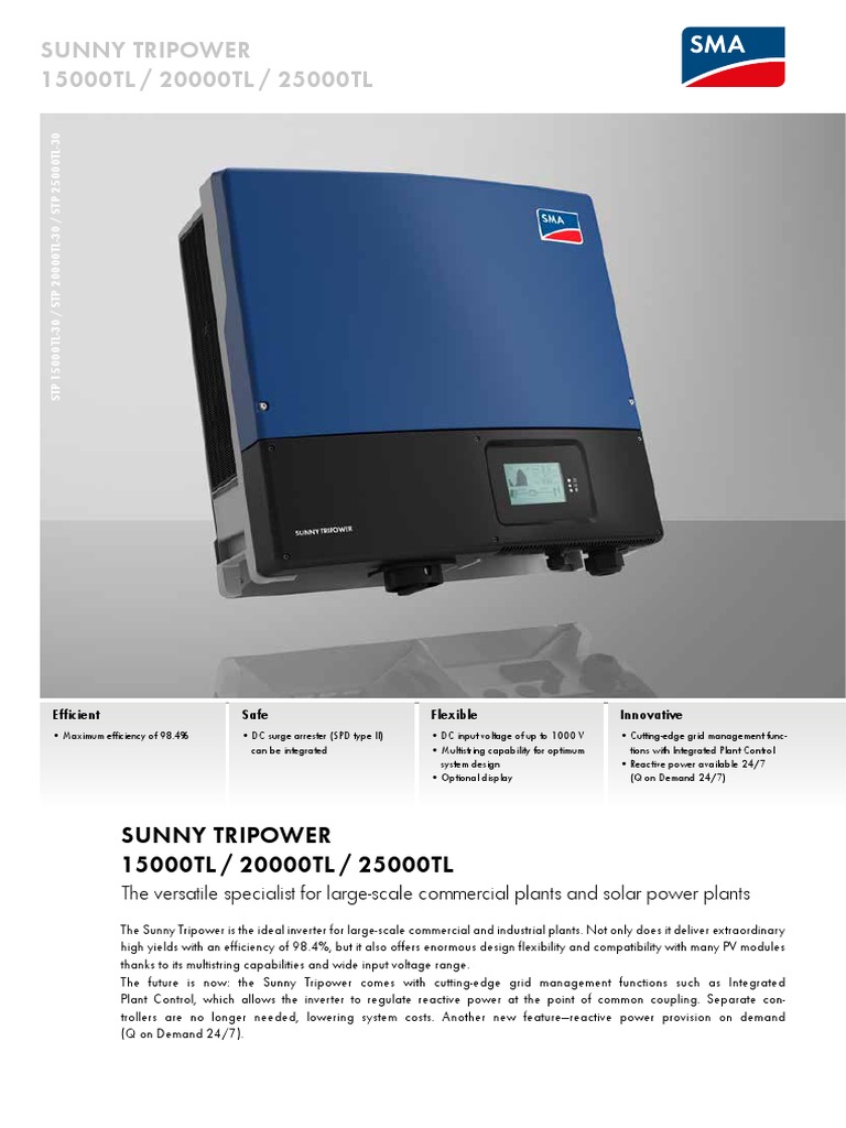 High-Efficiency Sunny Tripower Inverters | PDF | Alternating Current ...