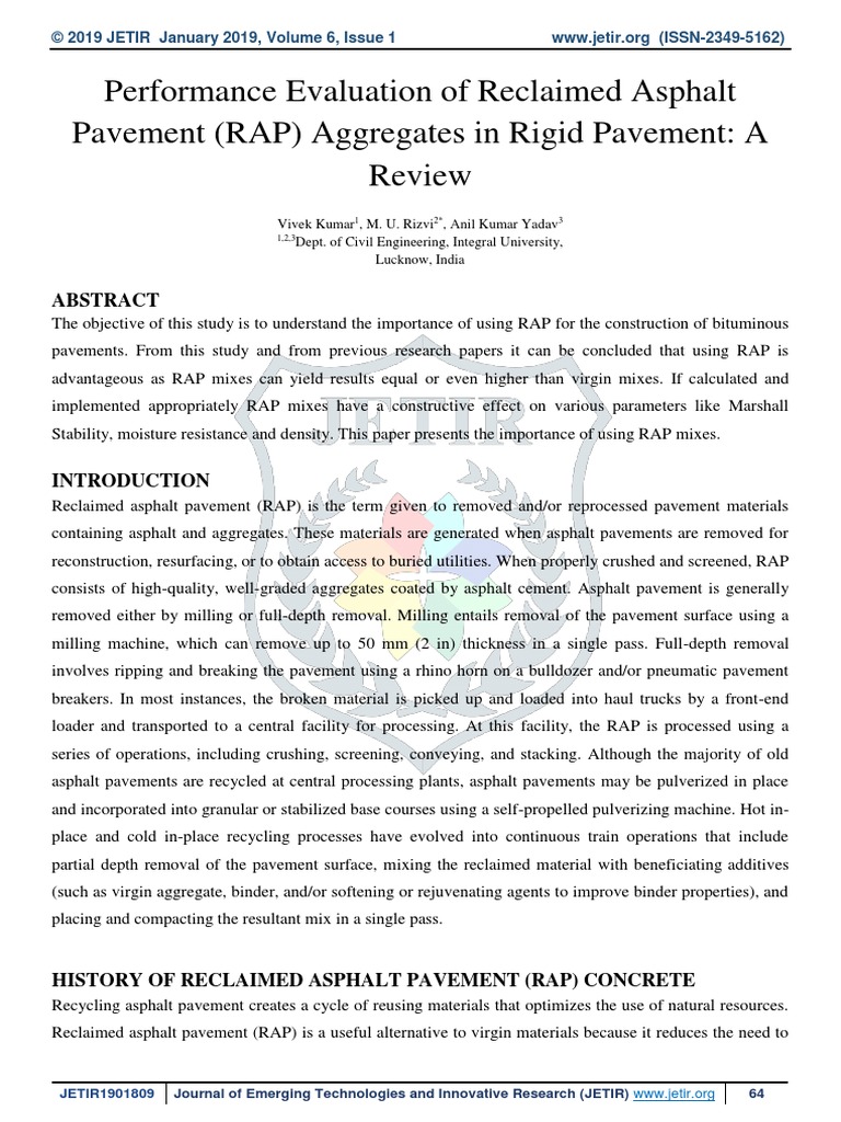 JETIR1901809 | PDF | Road Surface | Construction Aggregate