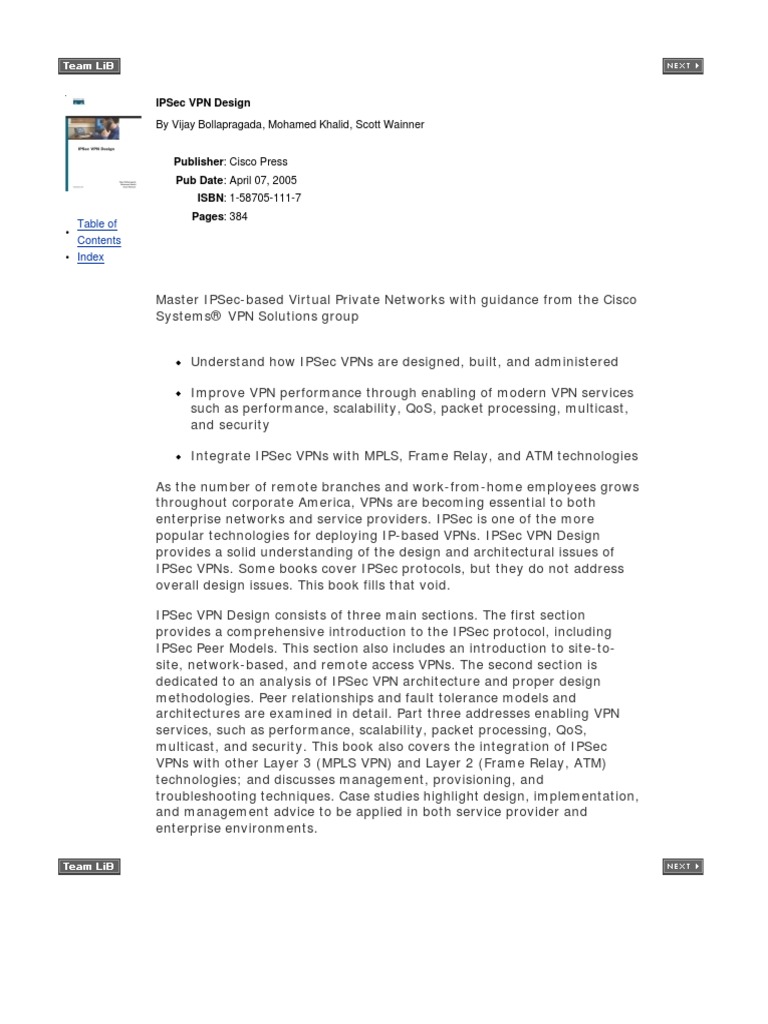 IpSec VPN Design | PDF | Virtual Private Network | Public Key Cryptography