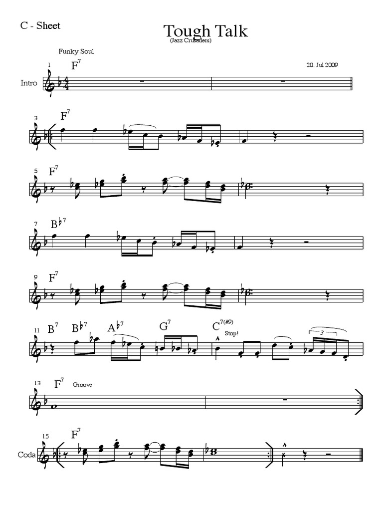 Tough Talk C Sheet PDF | PDF | Loisirs | Divertissement (Général)