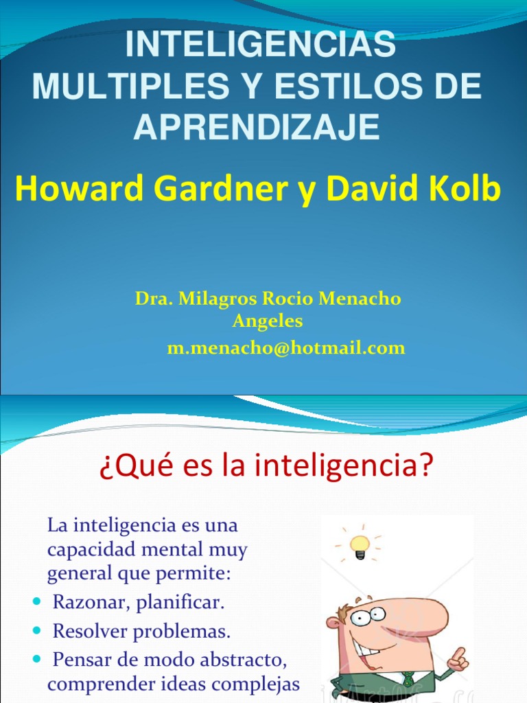 Inteligencias Múltiples y Los Estilos de Aprendizaje | PDF ...
