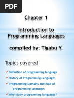 Introduction To Programmin Lanuages