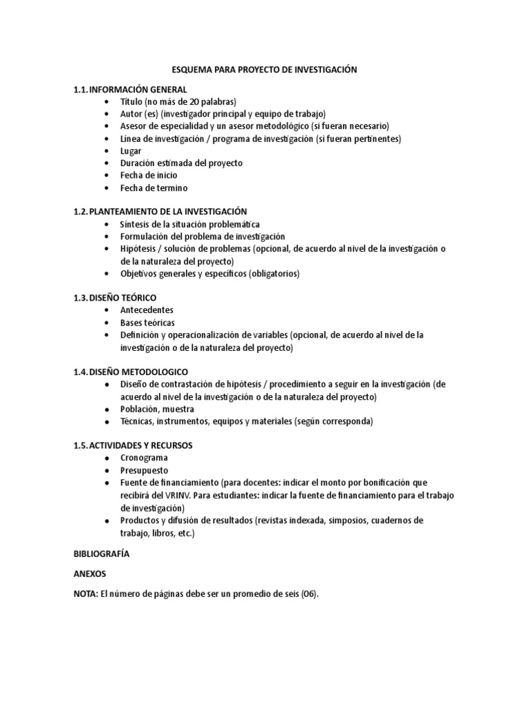 Esquema para Proyecto de Investigación | PDF | Arte