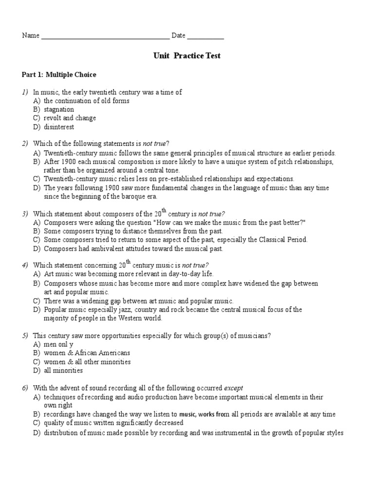 Grade 10 Music Q1 Test | PDF | Expressionism | Composers