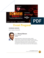 Event Program: Manoj Menon