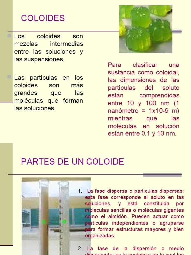 Características y tipos de coloides | PDF | Coloide | Emulsión