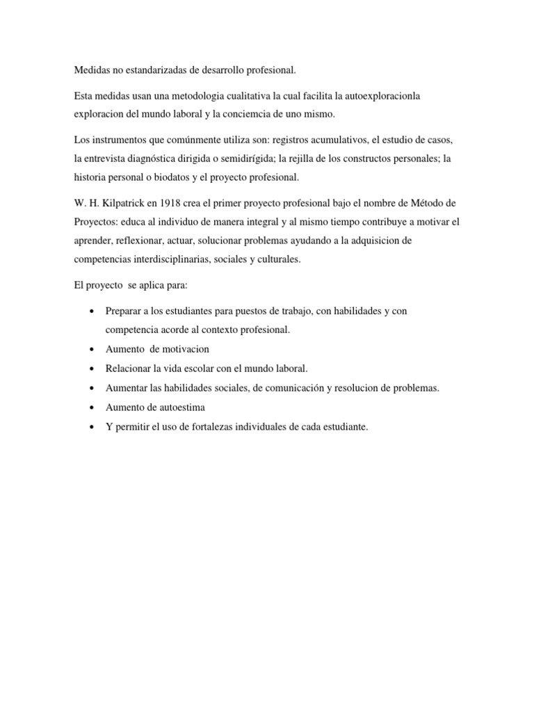 Medidas No Estandarizadas PDF Cognición Aprendizaje