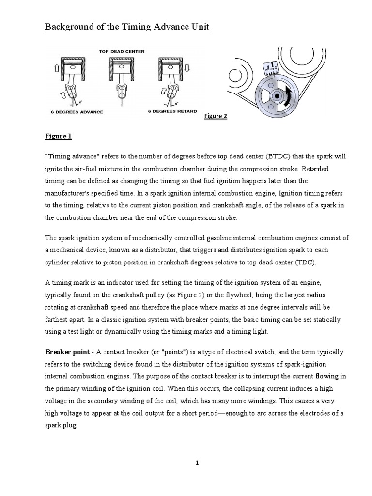 Timing Advance Unit PDF Ignition System Internal Combustion Engine