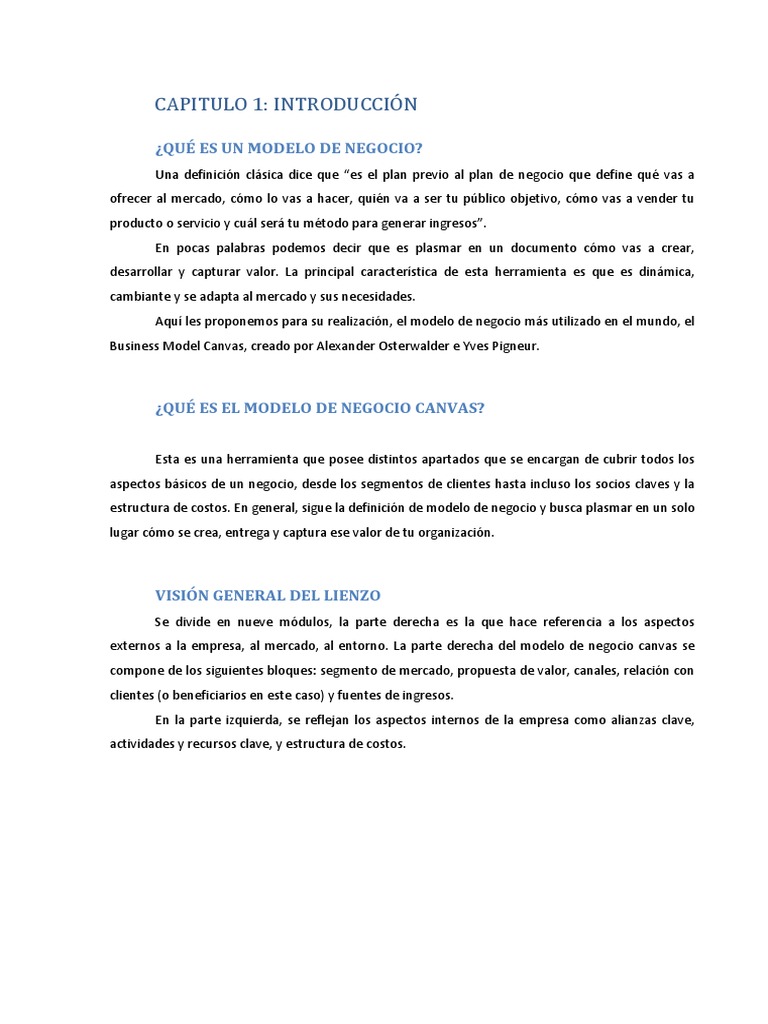 Modelo de Negocios V 1.0 | PDF | Modelo de negocio | Cliente