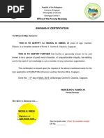 Barangay Certificate
