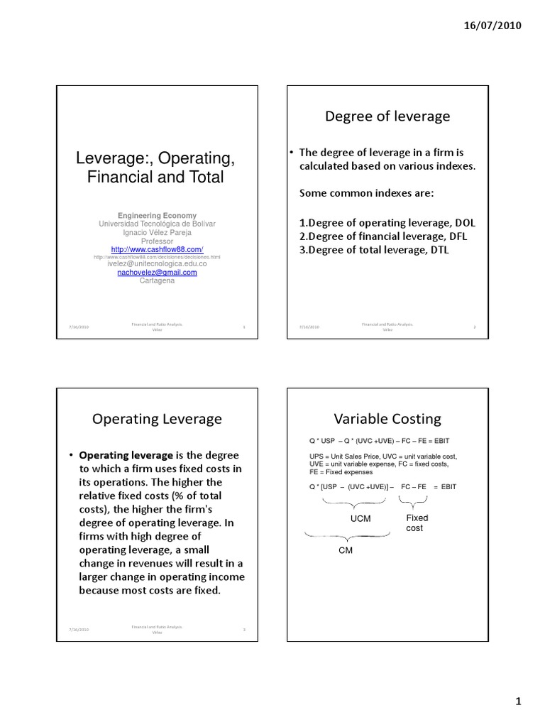 Leverage PDF | PDF | Business | Financial Economics