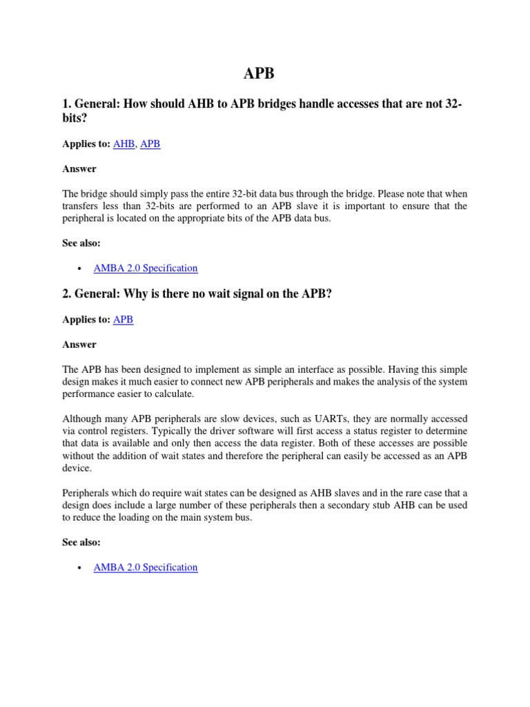 AHB to APB Bridge Handling Guide | PDF | Computers