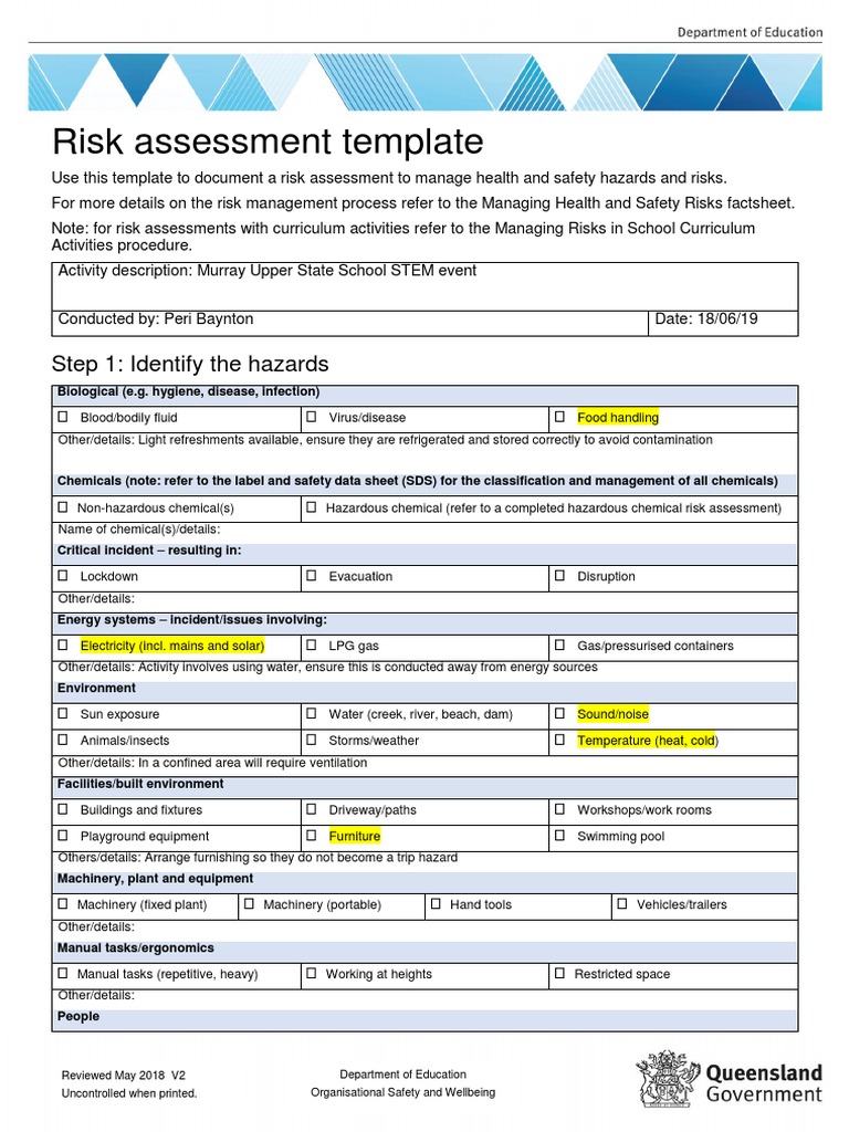 Playground Safety Risk Assessment Template | PDF | Personal Protective ...