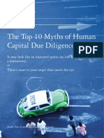 The Top Ten Myths of Human Capital Due Diligence