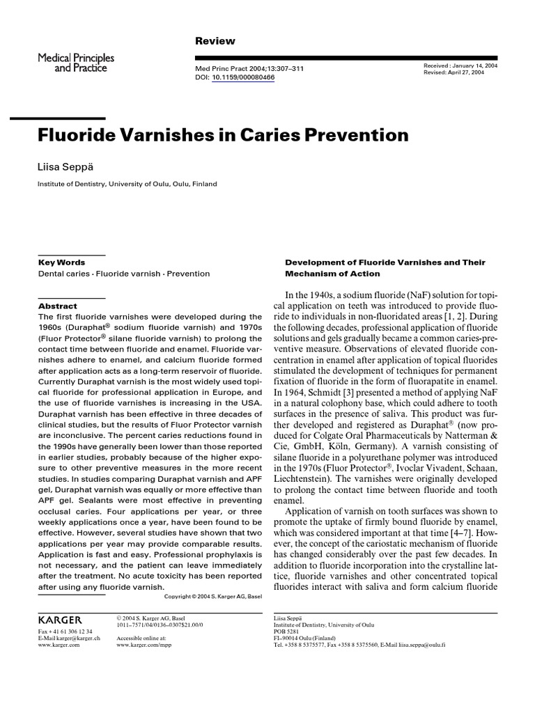 Fluoride Varnish PDF PDF Tooth Enamel Human Tooth