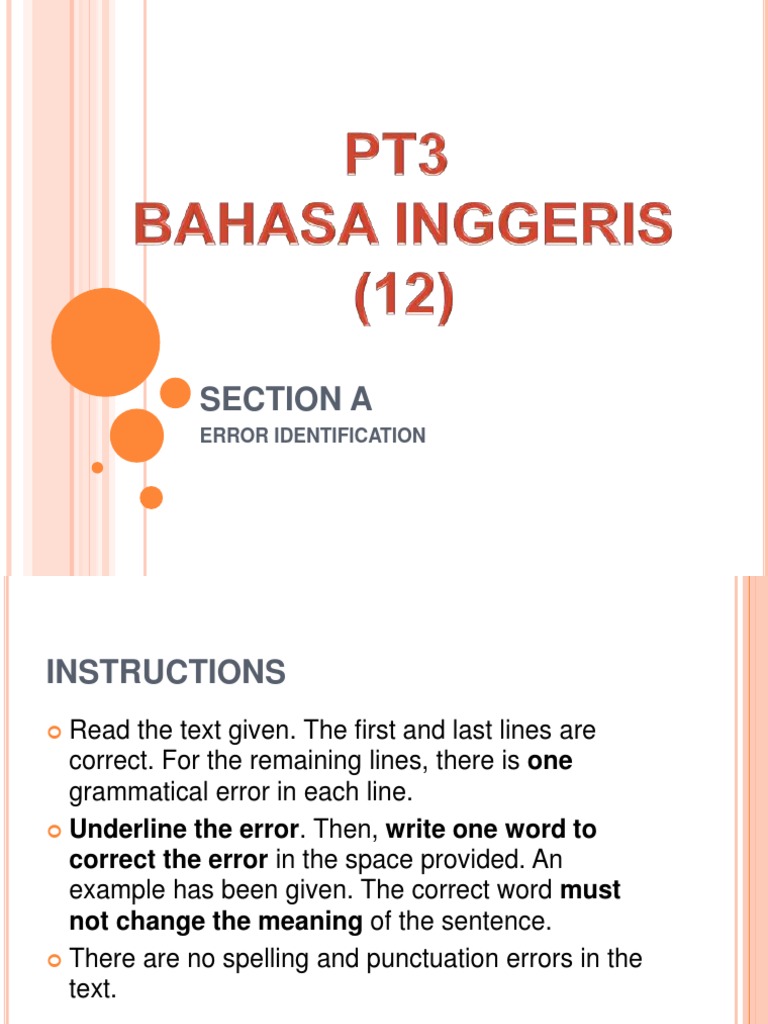 Section A: Error Identification | PDF
