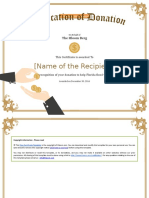 Donation Recognitioon Certificate Doc 2