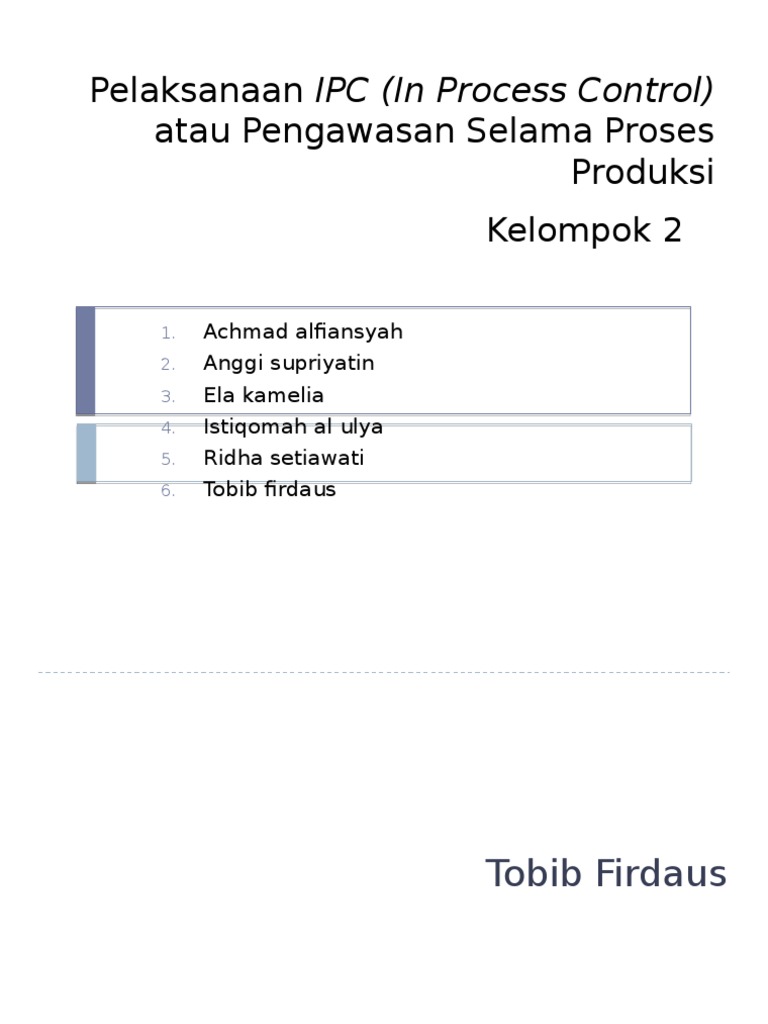 Pengawasan Proses Produksi Obat IPC | PDF