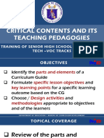 Critical Contents and Its Teaching Pedagogies: Training of Senior High School Teachers For Tech - Voc Tracks