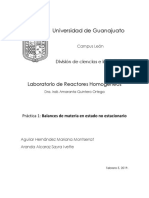 Práctica 1. Balance de Materia en Estado No Estacionario