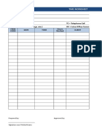 Staff Worksheet Template