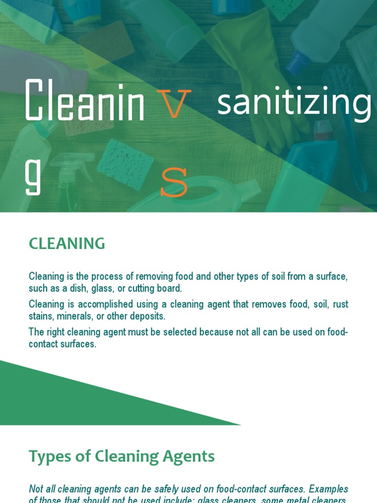 Cleaning vs. Sanitizing Disinfectant Physical Sciences