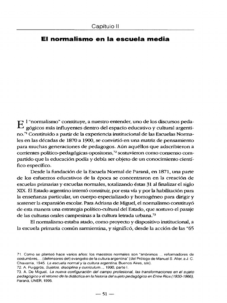 Cap. II El Normalismo de La Escuela Media | PDF | Maestros | Educación ...