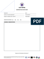 COT-RPMS Observation Notes Form Template