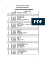 Civil Assistant Engineer Candidates Payment List