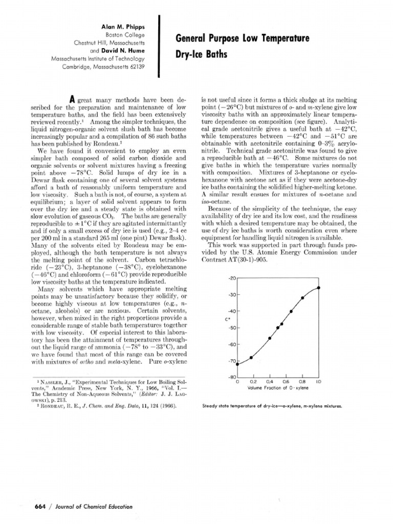 General Purpose Low Temperature DryIce Baths Alan Phipps PDF Liquids Carbon Dioxide
