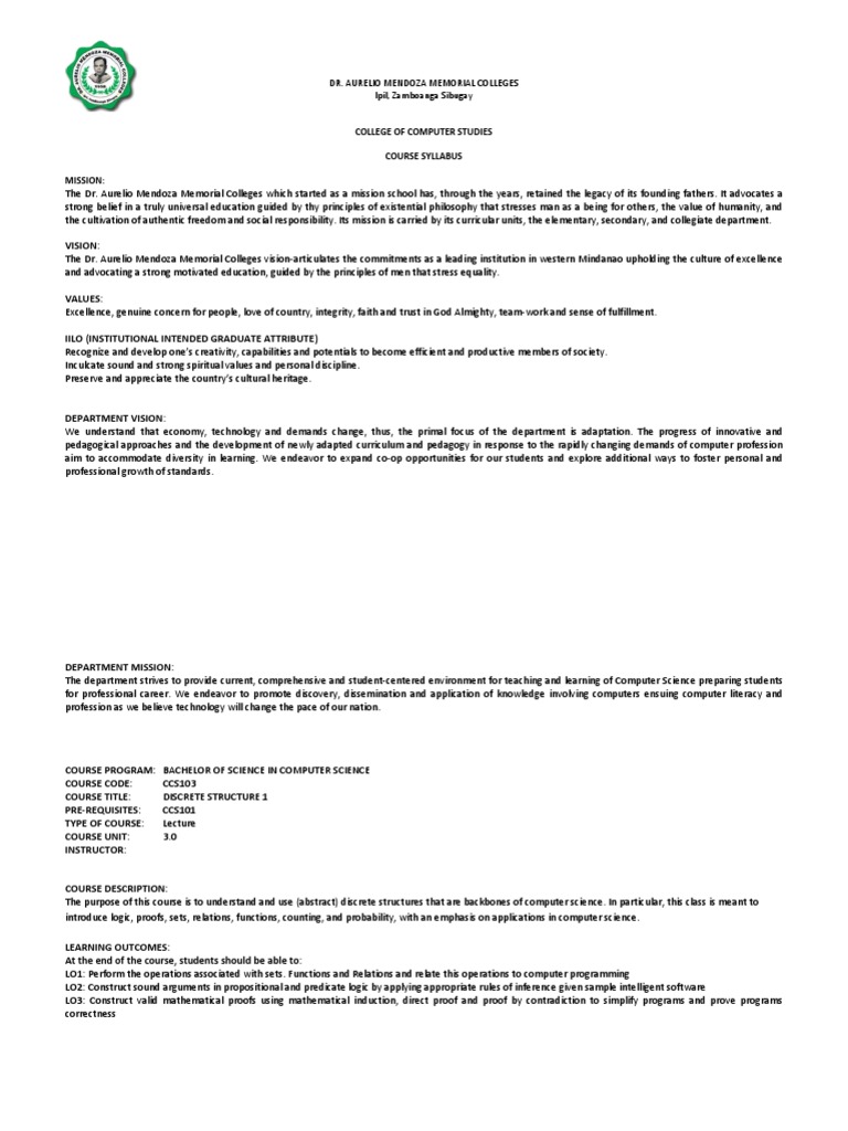 Discrete structure 1 ched format pdf mathematical proof logic