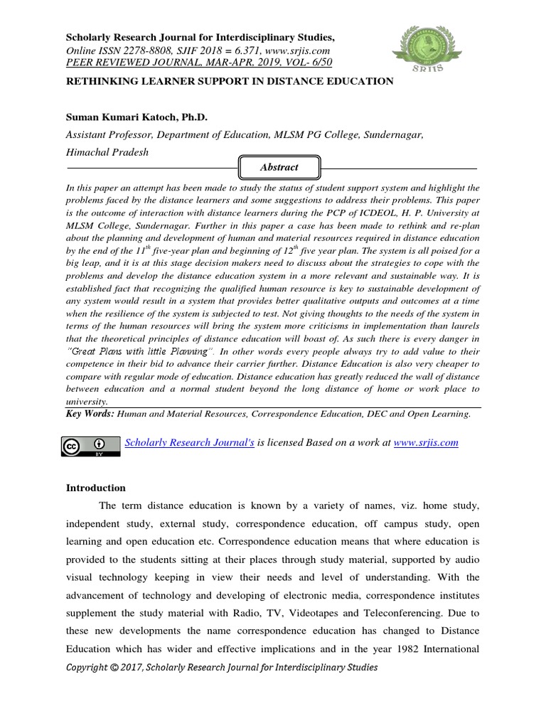 Rethinking Learner Support in Distance Education | PDF | Distance ...