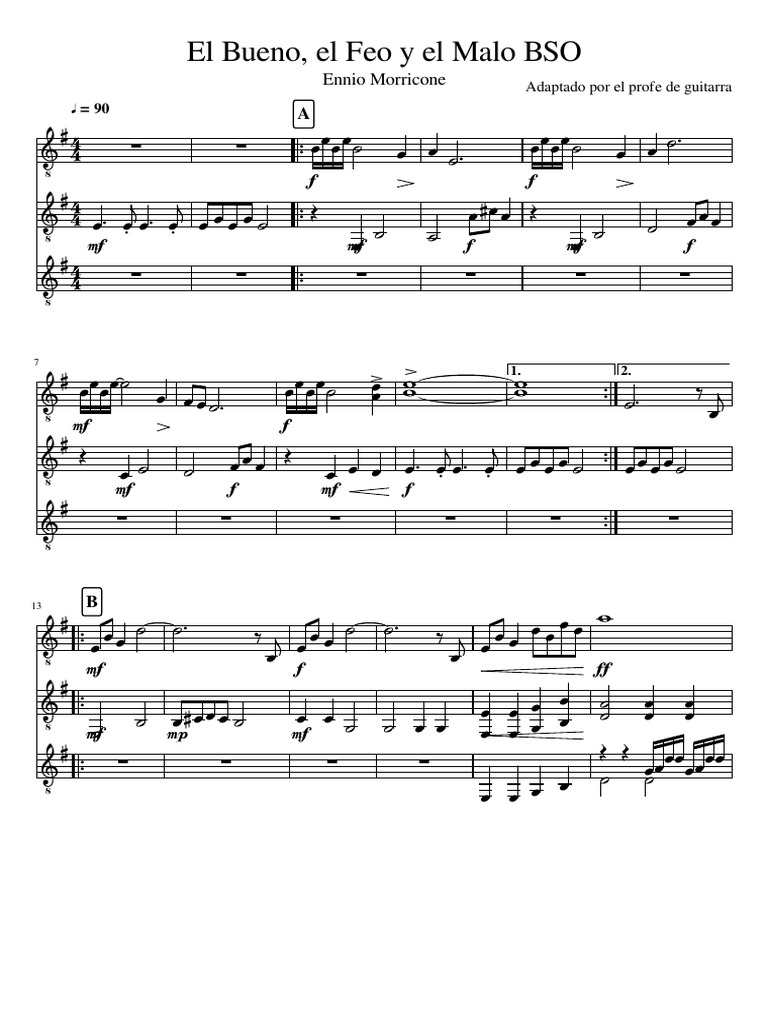 El Bueno, El Feo y El Malo BSOPartitura y Partes