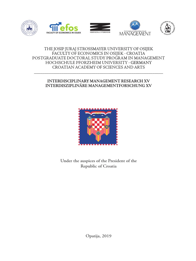Interdisciplinary Management Research Imr Xv Time Series Croatia