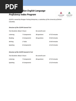 Overview Celpip