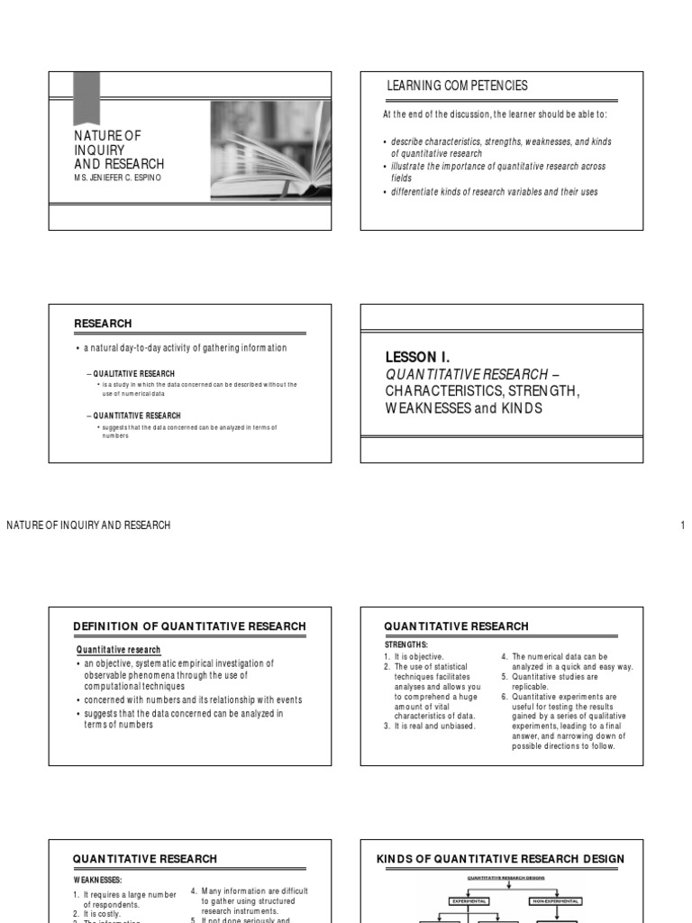 Inquiry vs. Research: Key Concepts | PDF | Quantitative Research ...