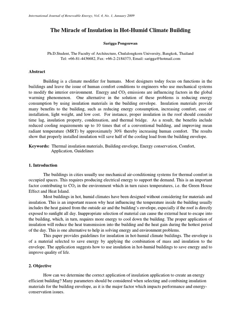 Insulation Strategies for Humid Climates | PDF | Building Insulation | Roof