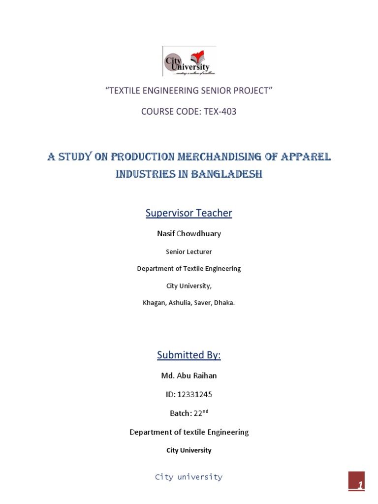 A Study ON Production Merchandising of A | PDF | Data | Merchandising