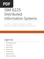 Distributed Information Systems: Lecture9 - Networkingbasics: Osi Model Basedon Agrawalandsharma, Prospectpress